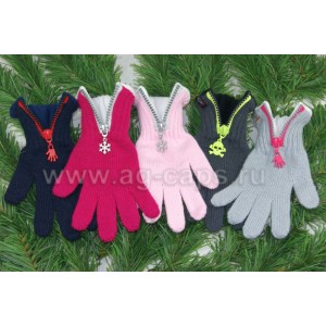 Перчатки детские MARGOT BIS-W17 ZIPPER (на флисе на пальцах одинарные) - Фото