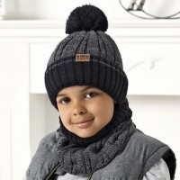 Комплект детский AJS 420 40-570 (подкладка хлопковый флисе Футтер)+(снуд одинарный)