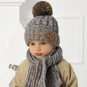 Комплект детский AJS 420 40-461 (подкладка флис)+(шарф одинарный) - Фото