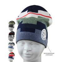 Шапка детская SELFIE CZm LPT KVADRATY 221513 BAW2 (двойная) U Шапка детская SELFIE CZm LPT KVADRATY 221513 BAW2 (двойная) U