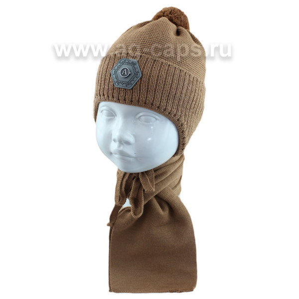 Комплект детский AGBO 421 5073 Lorenc (на флисовой подкладке)+(шарф одинарный) - Фото