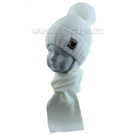 Комплект детский AGBO 422 5871 TENDI (на хлоп. подкладке+утеп. SUPERWARM)+(шарф одинарный) - Фото